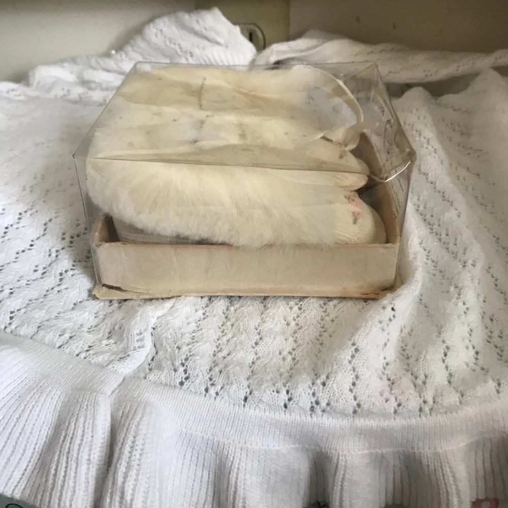 Rare Vintage 1950’s Fur Lined Baby Shoes